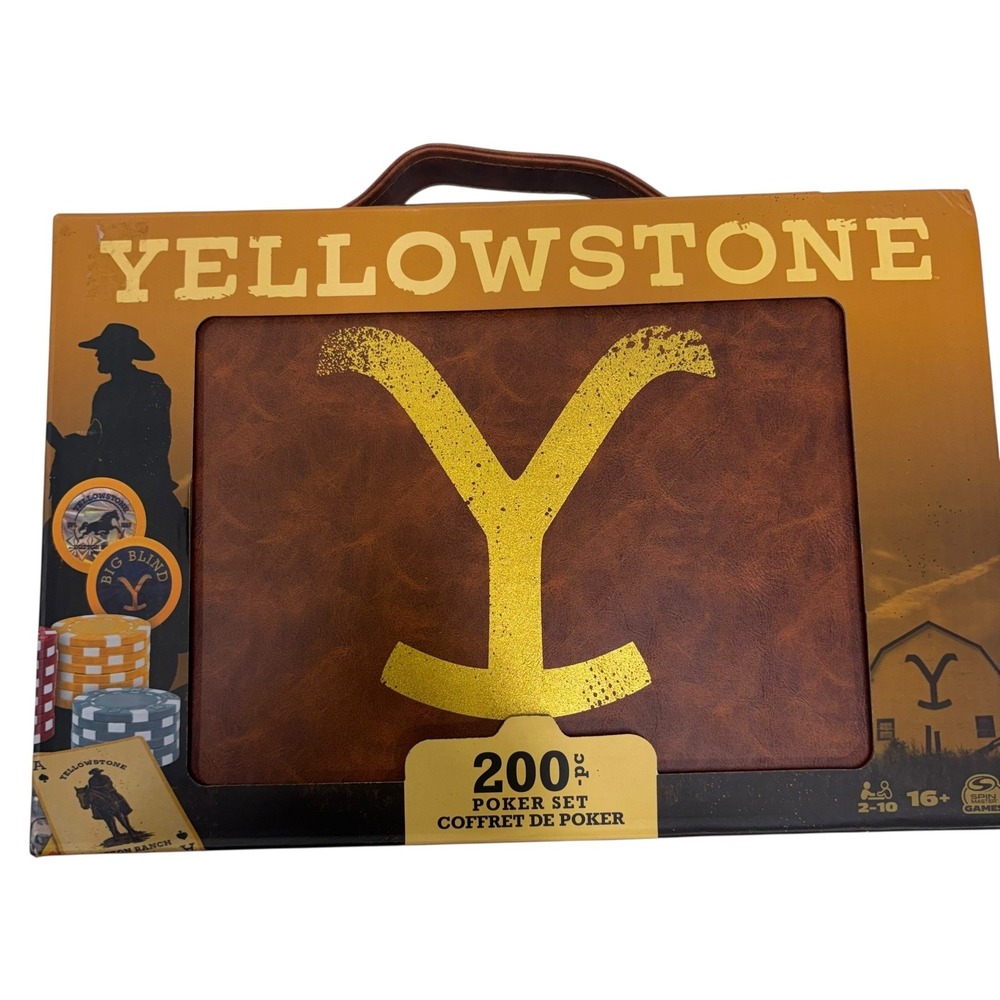 Yellowstone TV Series 200pc Poker Set Dutton Ranch Faux Leather Case New